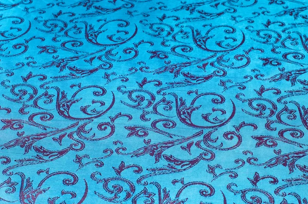 Textura Seda Tela Azul Flores Abstracto Una Fibra Fina Fuerte —  Fotos de Stock