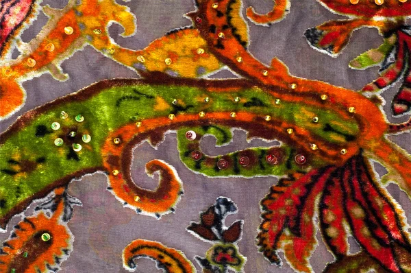 Die Textur des Gewebes. mit hellem abstrakten Muster — Stockfoto