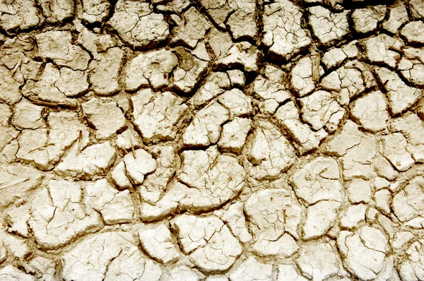 Yere Çatlaklar Kuraklık Toprak Erozyonu Kırık Doku Kuru Kırık Zemin — Stok fotoğraf