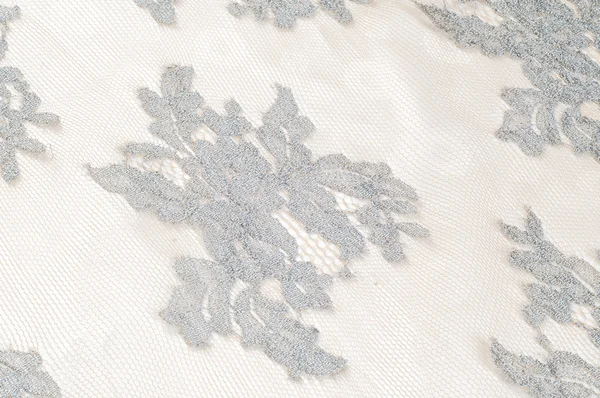 Texture Lace Fabric Lace White Background Studio Thin Fabric Made — Stock Photo, Image