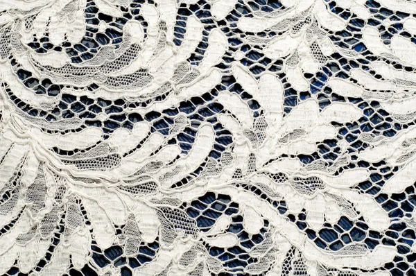 Tessuto Pizzo Texture Pizzo Sfondo Bianco Studio Tessuto Sottile Fatto — Foto Stock