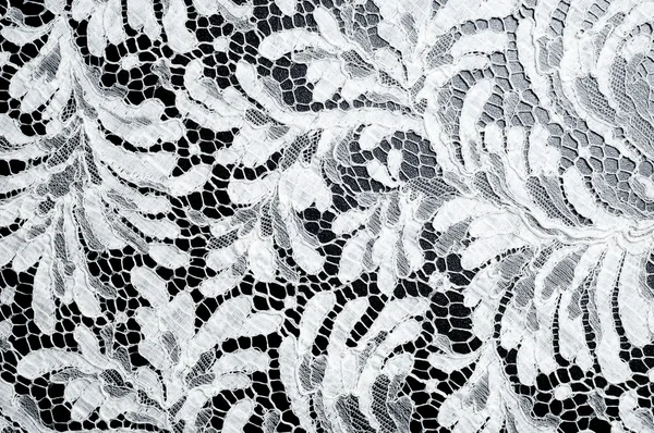 Lace fabric texture. lace on black background studio — Stock Photo, Image