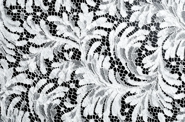 Lace Fabric Texture Lace Black Background Studio Thin Fabric Made — Stock Photo, Image