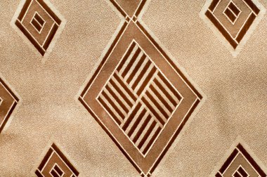Bej renkli ipek kumaş doku elmas desenli