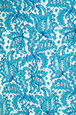 Doku dantel kumaş. dantel beyaz arka plan stüdyo üzerinde. ince kumaş iplik veya iş parçacığı yapılmış. genellikle bir pamuk veya ipek, döngü, büküm veya desenleri iplik örgü tarafından yapılmıştır