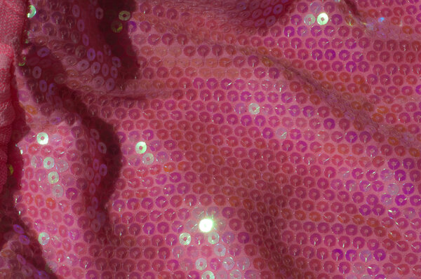 Текстура ткани кружева с блестками на тканевом фоне. Ma
