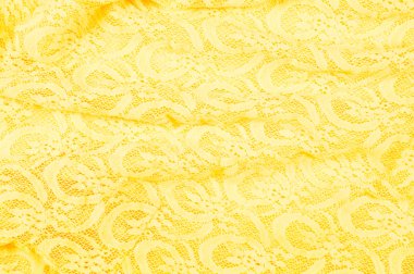 Kumaş dantel, parlak sarı doku