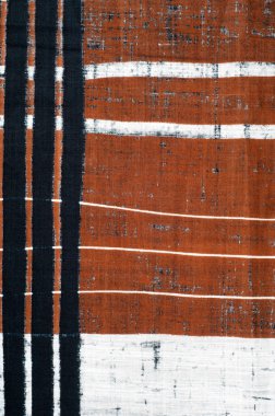 Pamuk Kumaş dokusu. Kahverengi Siyah beyaz çizgili kumaş