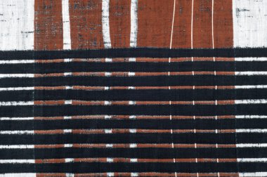 Pamuk Kumaş dokusu. Kahverengi Siyah beyaz çizgili kumaş