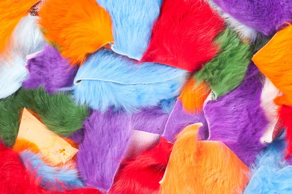 Texture colored rags rabbit fur — Stock Photo, Image