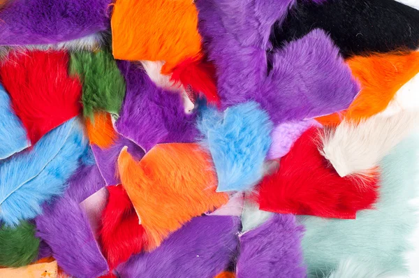 Texture chiffons colorés fourrure de lapin — Photo