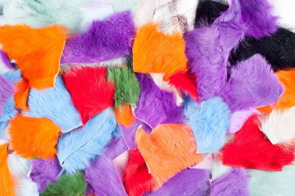 Texture Chiffons Colorés Fourrure Lapin — Photo