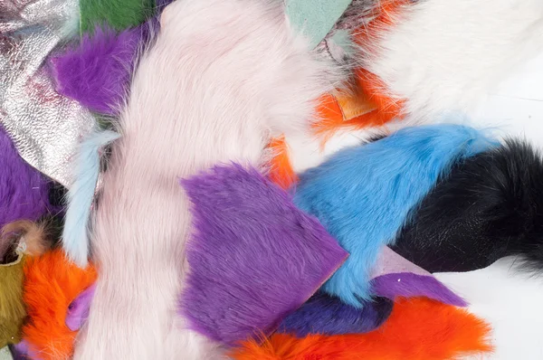 Texture colored rags rabbit fur — Stock Photo, Image