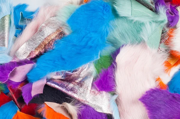 Texture colored rags rabbit fur — Stock Photo, Image