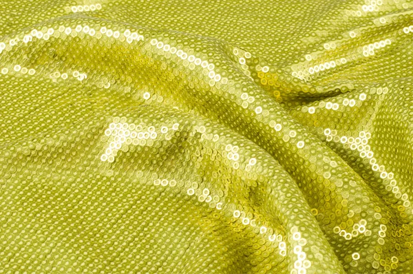 Fabric Texture Green Sequins Small Shiny Disk Sewn One Many — Stock Photo, Image