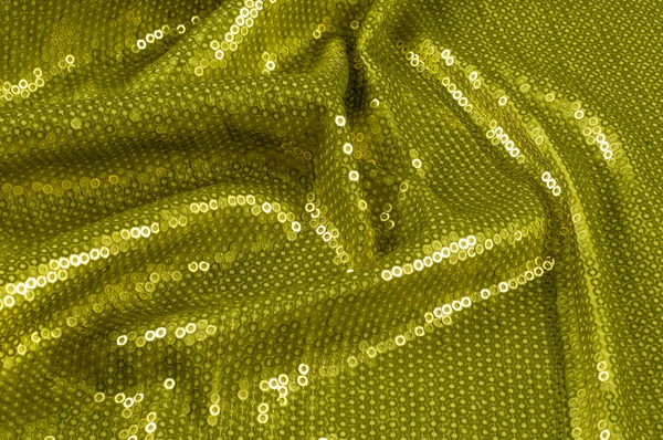 Textura de tecido com lantejoulas verdes — Fotografia de Stock