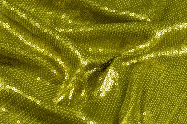 Fabric texture with green sequins — Stock Photo, Image