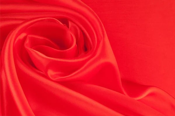 The texture of the silk fabric, red — Stock Photo, Image