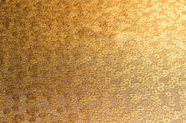 İpek kumaş doku, renk ışık sarı altın başak, küçük çiçekli. moda tasarım zemin için küçük çiçek süsleme desenli kumaş.