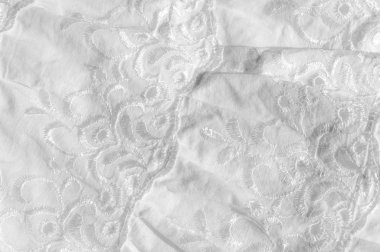 Beyaz pamuklu kumaş, desen ile