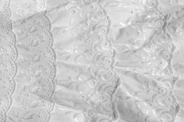 Beyaz pamuklu kumaş, desen ile