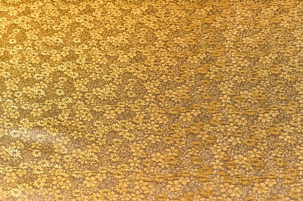 İpek kumaş doku, renk ışık sarı altın başak, küçük fl ile — Stok fotoğraf