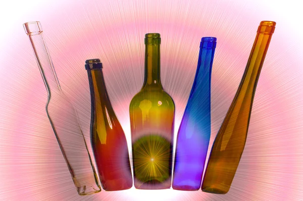 Texture of empty bottles — Stock Photo, Image