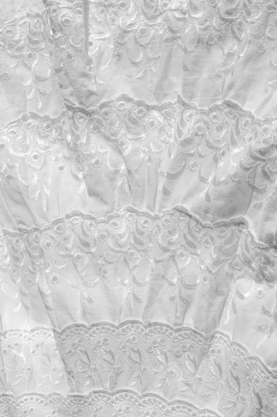 White cotton fabric, with patterns — Stock Photo, Image