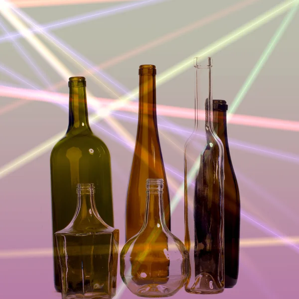 Tekstura pustych butelek — Zdjęcie stockowe