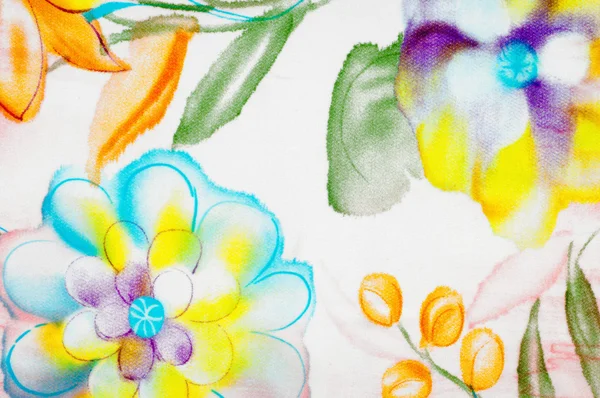 Textura de seda de tecido, flores abstratas — Fotografia de Stock