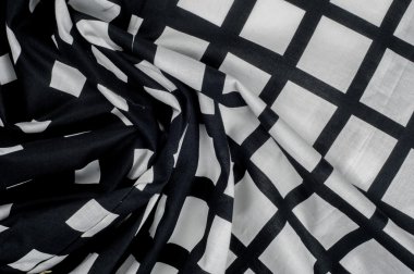 Batiste kumaş dokusu. Damalı siyah beyaz zar