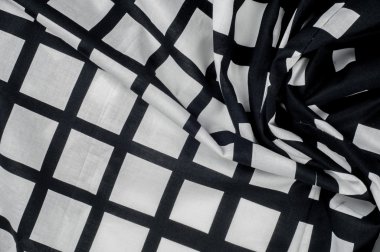 Batiste kumaş dokusu. Damalı siyah beyaz zar