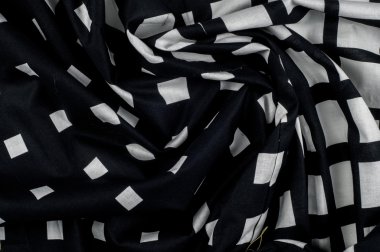 Batiste kumaş dokusu. Damalı siyah beyaz zar