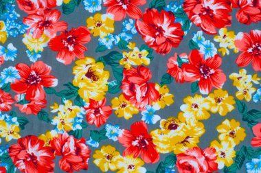 doku ipek kumaştan. Üzerine kumaş boyalı sarı kırmızı çiçekler