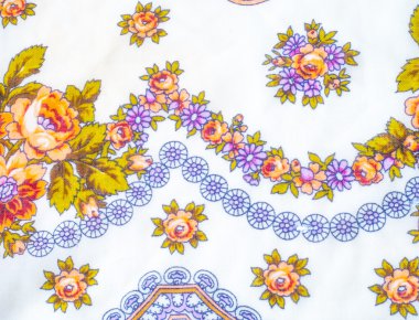 yün kumaş dokusuna. boyalı çiçekli fular erkek