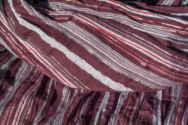 Yün kumaş doku çizgili atkı