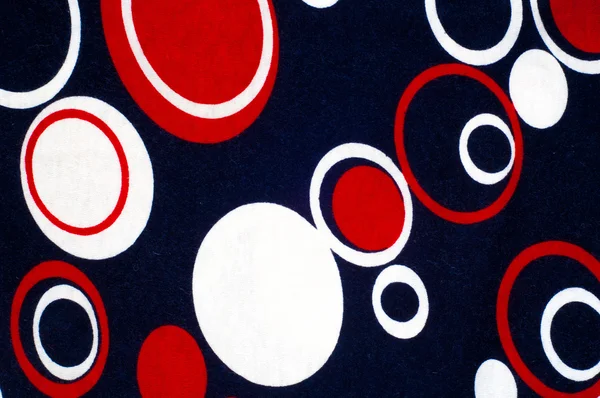 La textura de la tela tejida con círculos azules pintados A re — Foto de Stock