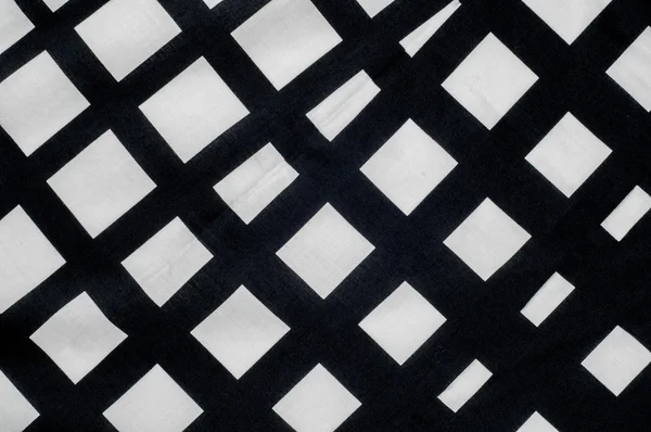Batiste fabric texture. Checkered black and white dice — Stock Photo, Image