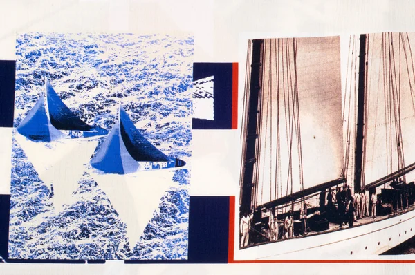 Textura de tecido Batiste. tema marinho pintado em tecido — Fotografia de Stock