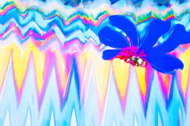 doku ipek kumaştan. soyut çizim, çiçek, kırmızı yeşil mavi ve