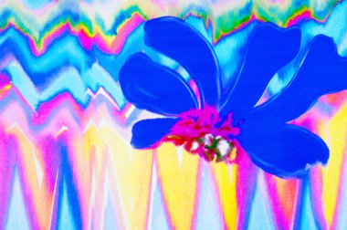 doku ipek kumaştan. soyut çizim, çiçek, kırmızı yeşil mavi ve