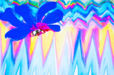 doku ipek kumaştan. soyut çizim, çiçek, kırmızı yeşil mavi ve