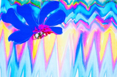 doku ipek kumaştan. soyut çizim, çiçek, kırmızı yeşil mavi ve