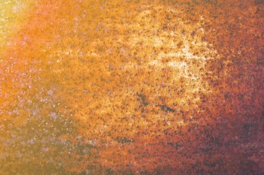 Paslı demir dokusu. Arkaplan ve paslı demirin eski renk ve klasik tarzda dokusu. Paslı, çelik duvarlı arka planda damla var.