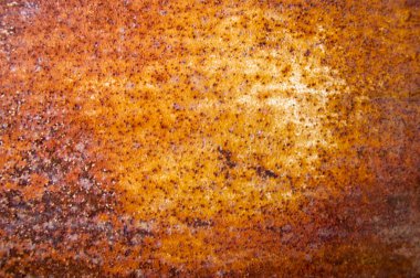 Paslı demir dokusu. Arkaplan ve paslı demirin eski renk ve klasik tarzda dokusu. Paslı, çelik duvarlı arka planda damla var.