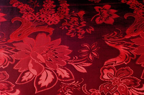 Textura Hedvábné Tkaniny Červená — Stock fotografie