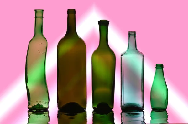 Textuur van lege flessen — Stockfoto