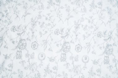 Pamuk kumaş dokusu, arka plan, beyaz boyalı çiçeklerle. tropikal ve subtropikal bitki tohumları çevreleyen yumuşak beyaz lifli madde