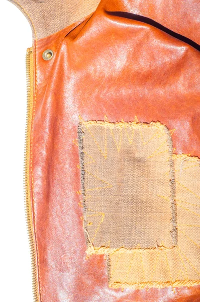 Lederjacke Textur Hintergrund Mit Dekorativen Streifen Oberbekleidung Die Sich Bis — Stockfoto