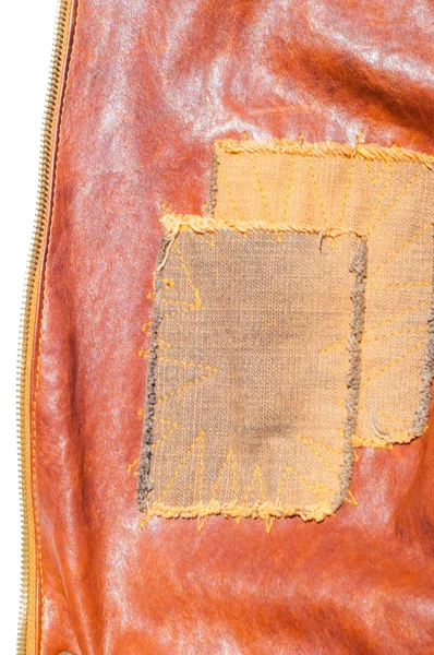 Skórzana Kurtka Tekstury Tła Ozdobnymi Pasami Odzież Wierzchnia Rozszerzanie Talii — Zdjęcie stockowe